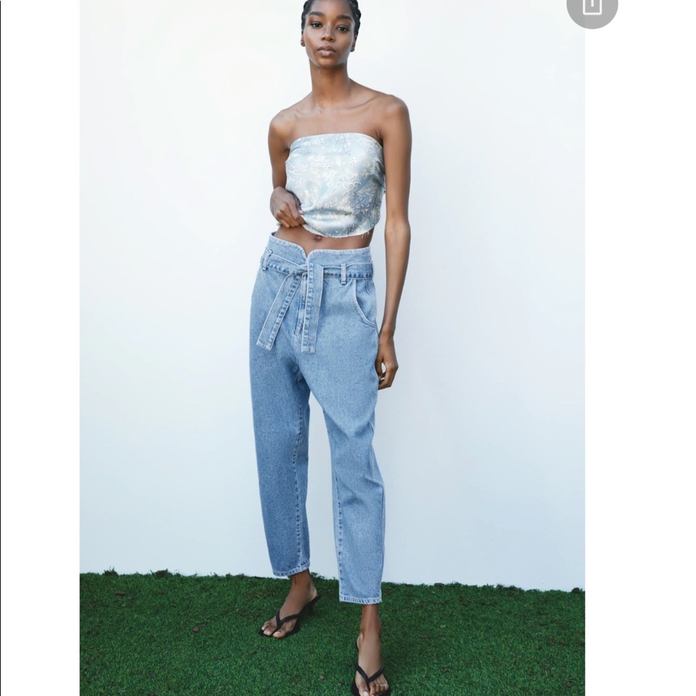 Zara Z1975 belted balloon jeans